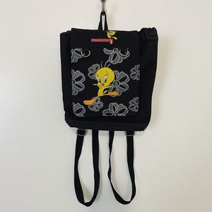 1999 Tweety Bird Canvas Backpack Purse/Bag • Vintage